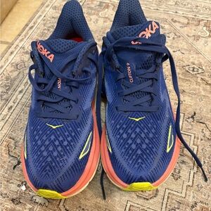 Hoka Navy and Coral Running Shoes